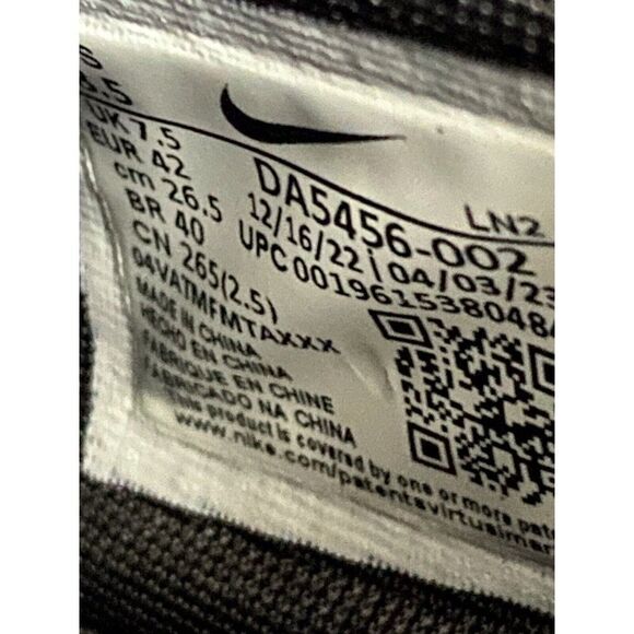 Nike Vapor Edge Pro 360 2 Grey Black Football Cleats DA5456-002 Men’s Sz 8.5 - Picture 10 of 10